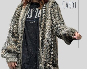 Granny Flexi Hexi Longline Cardi Pattern by Melu Crochet Inclusive