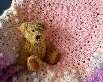 Heart Full of Love Blanket pattern by Melu Crochet Baby blanket Afghan or throw for home using colour changing yarn cakes