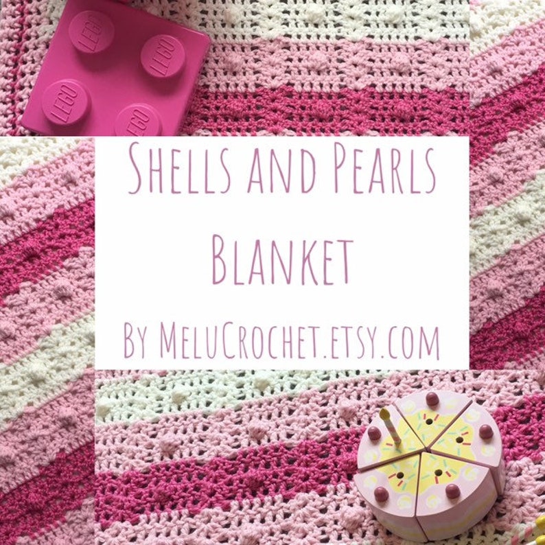Shells and Pearls Modern Easy & quick baby blanket afghan image 2