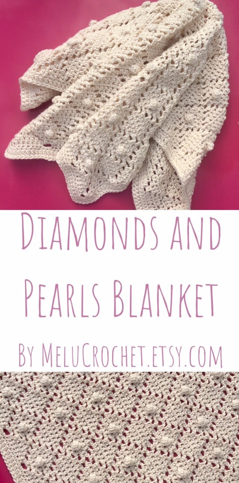 Diamonds and Pearls blanket pattern by Melu Crochet Baby Etsy