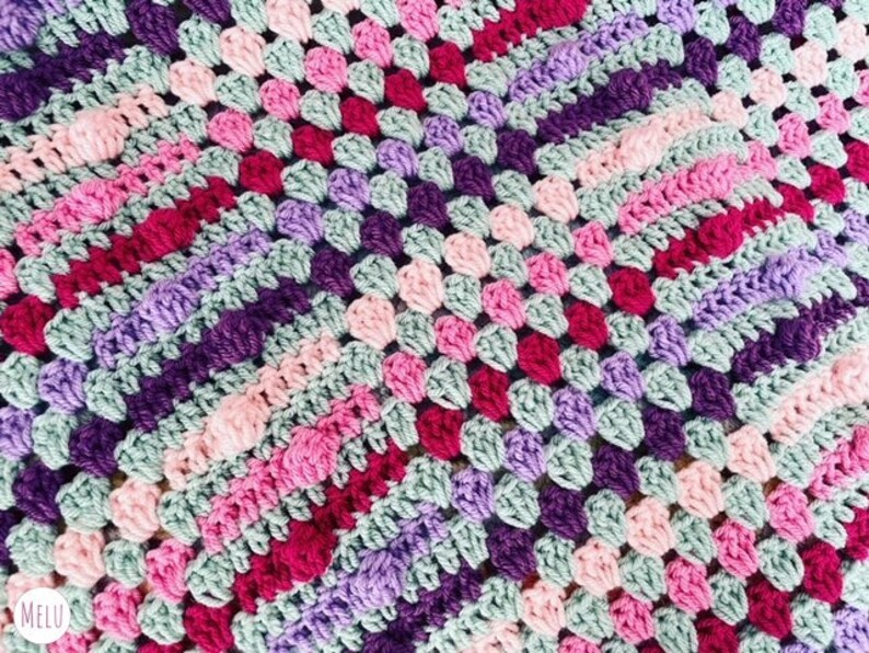 Granny Zigzag Blanket pattern by Melu Crochet Baby Afghan comforter or throw for unisex/boy/girl or home image 10