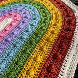 Over the Rainbobble Blanket pattern by Melu Crochet Baby Afghan comforter and throw for unisex/boy/girl or home image 5