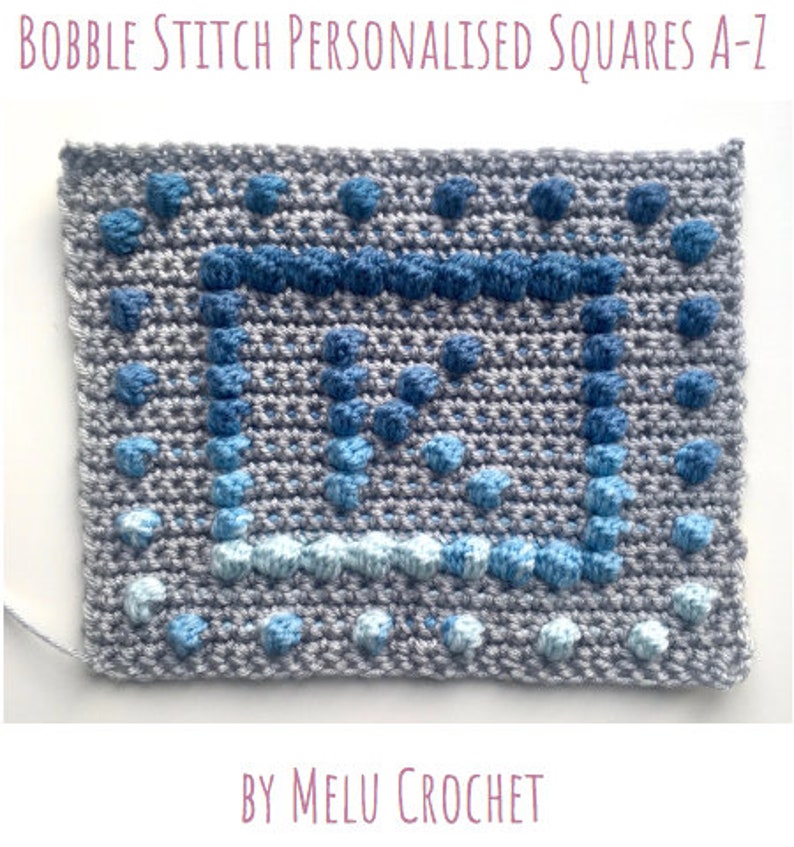 A-Z Bobble Stitch Personalised Squares by Melu Crochet   image 1