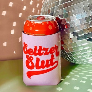 Seltzer Slut standard can cooler | lavender can cozie for 12oz standard cans - perfect for la croix