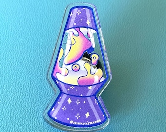 Roller skate lava lamp - clear acrylic pin, unique!