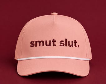 Smut Slut Vintage-Style Rope Hat - dusty rose, adjustable