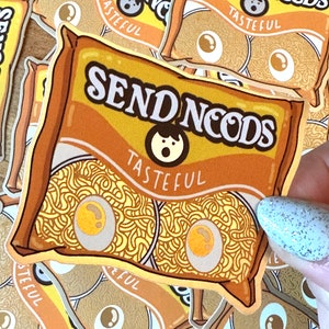 Invia Noods - Adesivo per pacchetti di ramen, vinile opaco o metallizzato, impermeabile