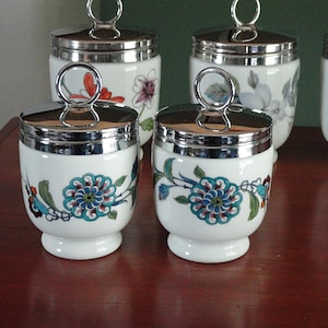 Vintage Royal Worcester Egg Coddler Palmyra Birds Pattern Fine Porcelain Standard Size