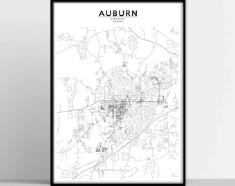 Auburn Map Poster | Etsy