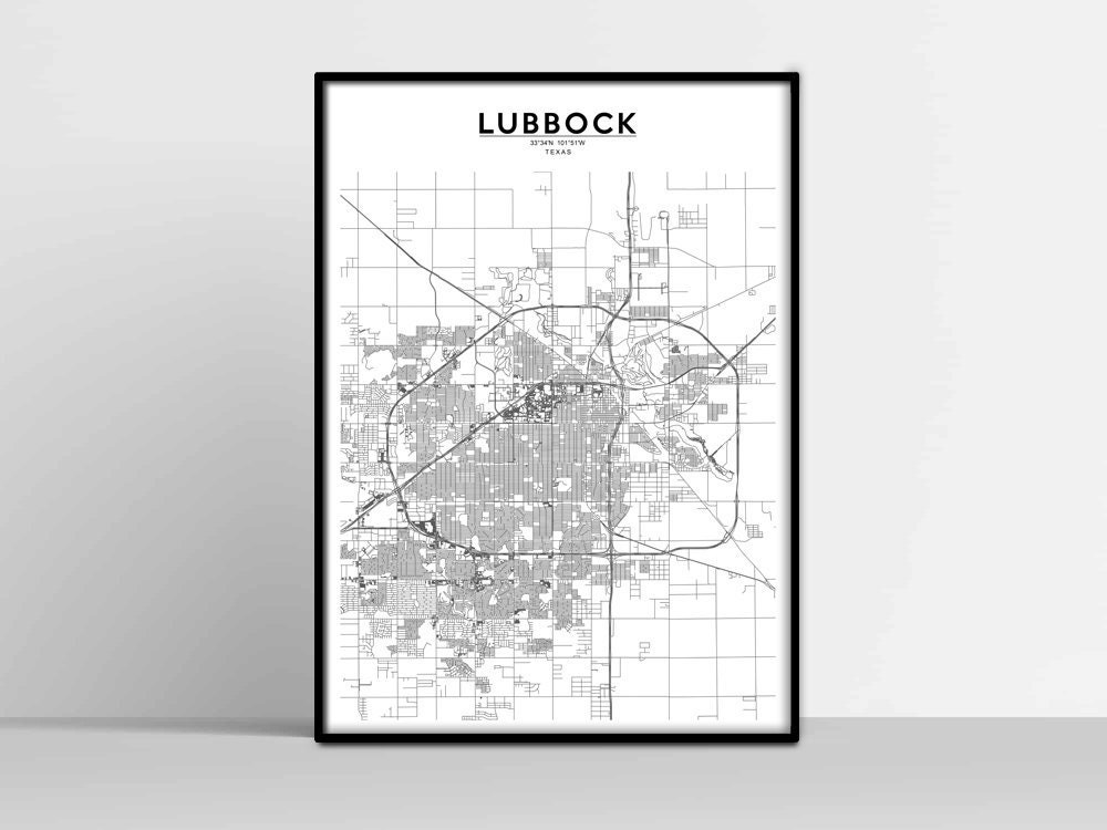 Printable Lubbock Street Map Lubbock City Map Lubbock Map Print Lubbock Map Download | Etsy Australia