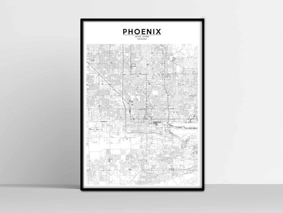 PHOENIX City Map ARIZONA Map Print USA us Map Download | Etsy