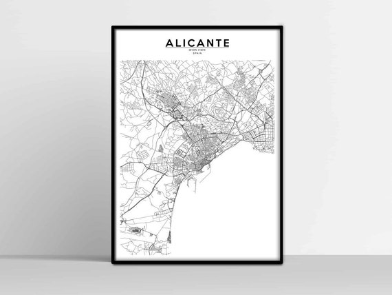 Map Of Alicante City Alicante City Map Alicante Map Print Alicante Map Download | Etsy Ireland