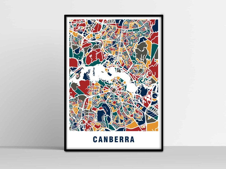 Canberra City Map Canberra Map Print Canberra Street Map | Etsy