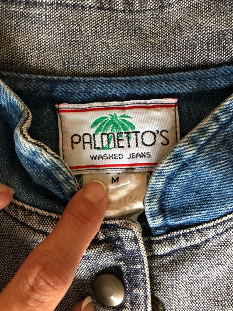 Vintage Palmetto/'s denim two-toned button-up vest