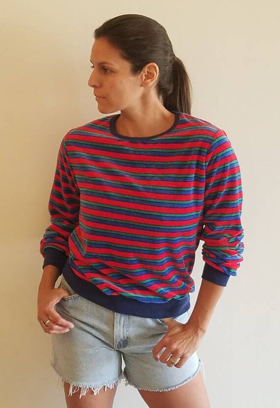 Vintage LEVI'S Unisex Multicolor Striped Velour 80