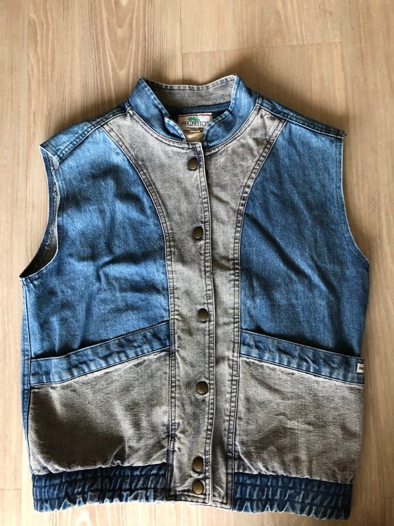 Vintage Palmetto/'s denim two-toned button-up vest