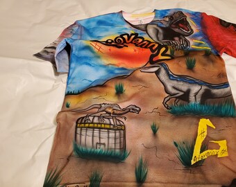 Dinosaur custom airbrushed adult t shirt