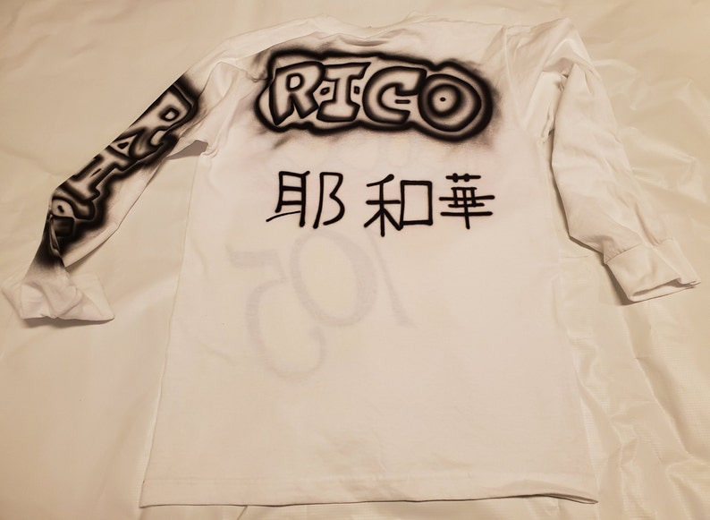 Rico paid in full airbrushed long sleeve/ Camron Alpo shirt image 2