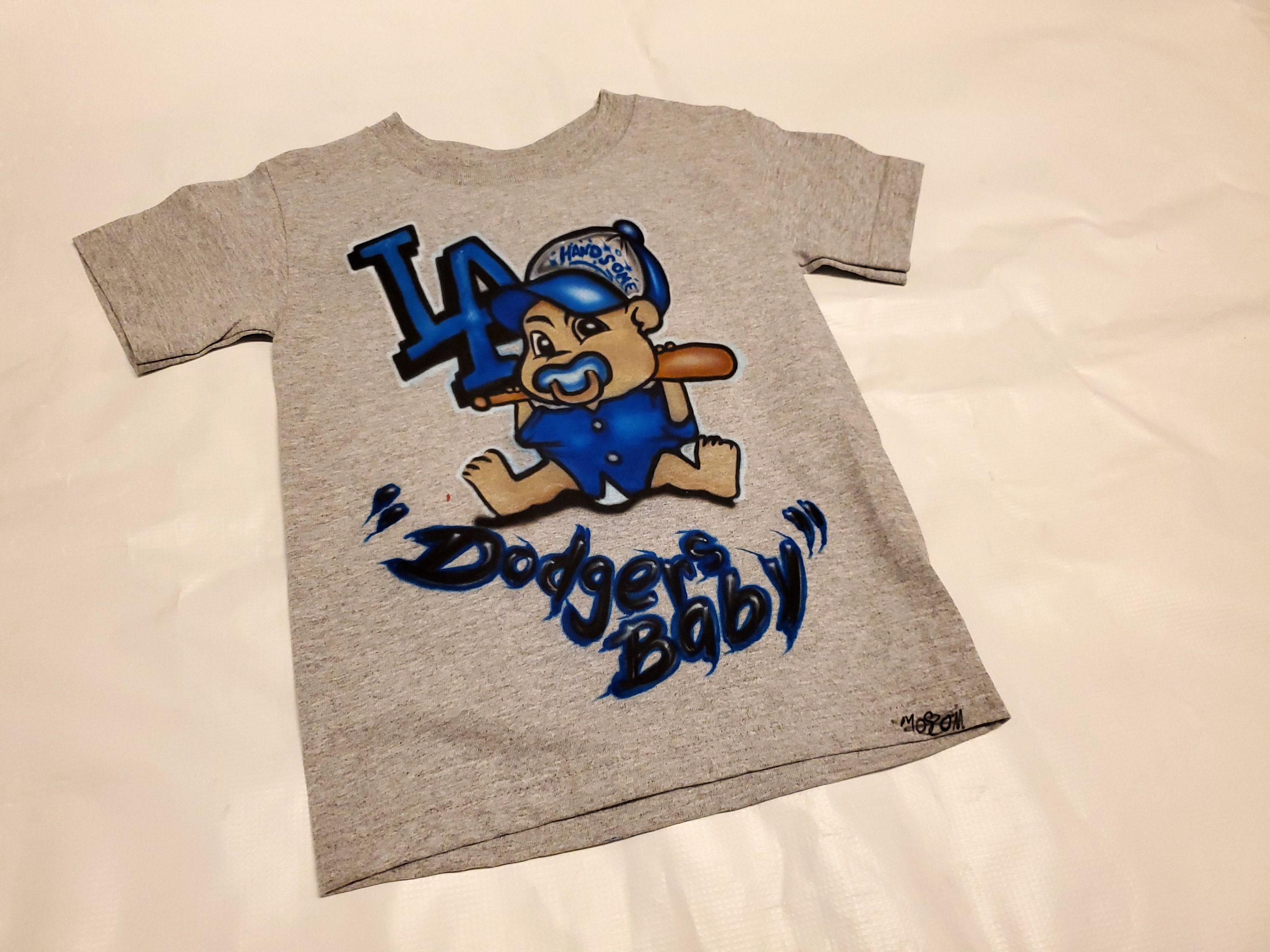 Airbrushed Dodgers toddler/ children birthday tees