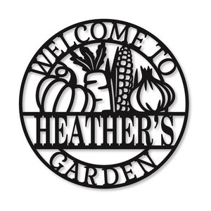Personalized Garden Metal Art / Outdoor Metal Art / Custom Garden Metal Decor / Flower Garden Sign / Custom Name Garden Sign