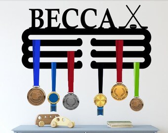 Personalized Medal Holder / Hockey Medal Holder / Custom Metal Medal Holder / Hockey Home Decor / Kids Medal Holder