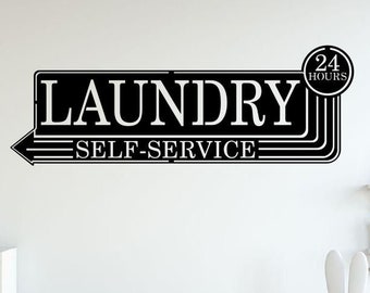 Laundry Metal Wall Art / Laundry Wall Decor / Metal Wall Decor / Home Decor / Laundry Home Decor / Self Service Laundry Wall Art