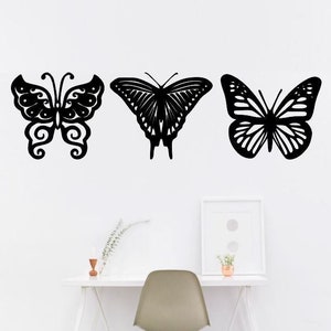 Butterfly Home Decor / Three Butterflies Wall Art / Butterflies Wall Art / Butterfly Wall Art / Wall Art / Metal Wall Decor