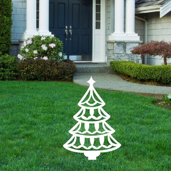Christmas Tree Metal Stake Sign / Outdoor Christmas decoration / Christmas tree metal sign / Metal Stake Sign / Christmas Decor
