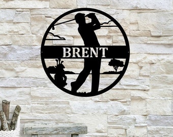 Personalized Golf Name Metal Sign | Golf Metal Sign | Custom Golf Sign | Personalized Golfing Sign | Metal Monogram Sign