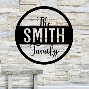 Personalized Family Name Sign / Metal Wall Decor / Monogram Name Sign / Modern Decor / Personalized Home Decor / Metal Wall Art