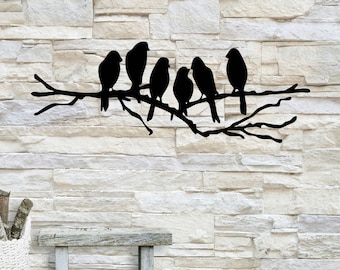 Medium - 24X10 Metal Birds Wall Decor Art Birds On A Wire Metal Bird Wall Decor Outdoor Bird Decor Vivegate Metal Birds Wall Art 