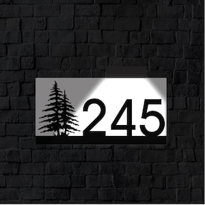 Solar LED Metal House Number Sign | Address Sign | Modern Address | Light up Address Sign | Metal Address | Address Numbers | Address Plaque