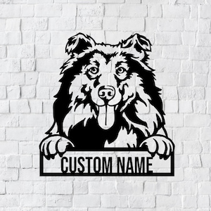 Custom Border Collie Dog Sign / Personalized Border Collie Puppy Wall Art / Dog Home Decor / Border Collie