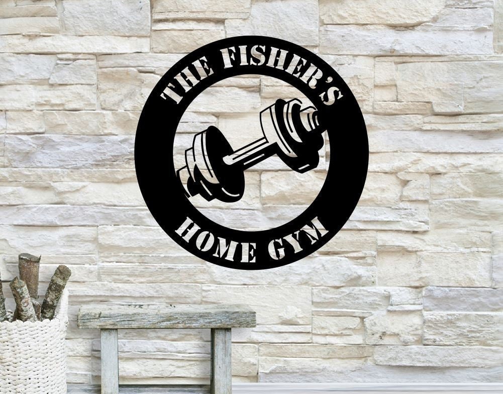 Personalized Metal Home Gym Sign / Gym Wall Decor / Metal Wall Decor ...