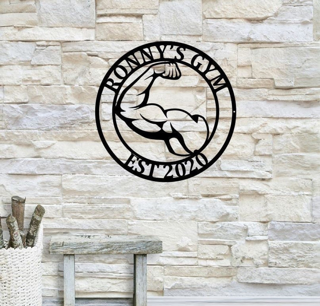 Personalized Metal Home Gym Sign / Gym Wall Decor / Metal Wall Decor ...