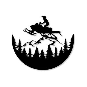 Metal Snowmobile Sign / Snowmobile Wall Decor / Metal Wall Decor / Snowmobiling Decor / Mountain and Forest Home Decor / Wall Art