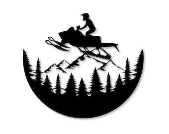 Metal Snowmobile Sign / Snowmobile Wall Decor / Metal Wall Decor / Snowmobiling Decor / Mountain and Forest Home Decor / Wall Art