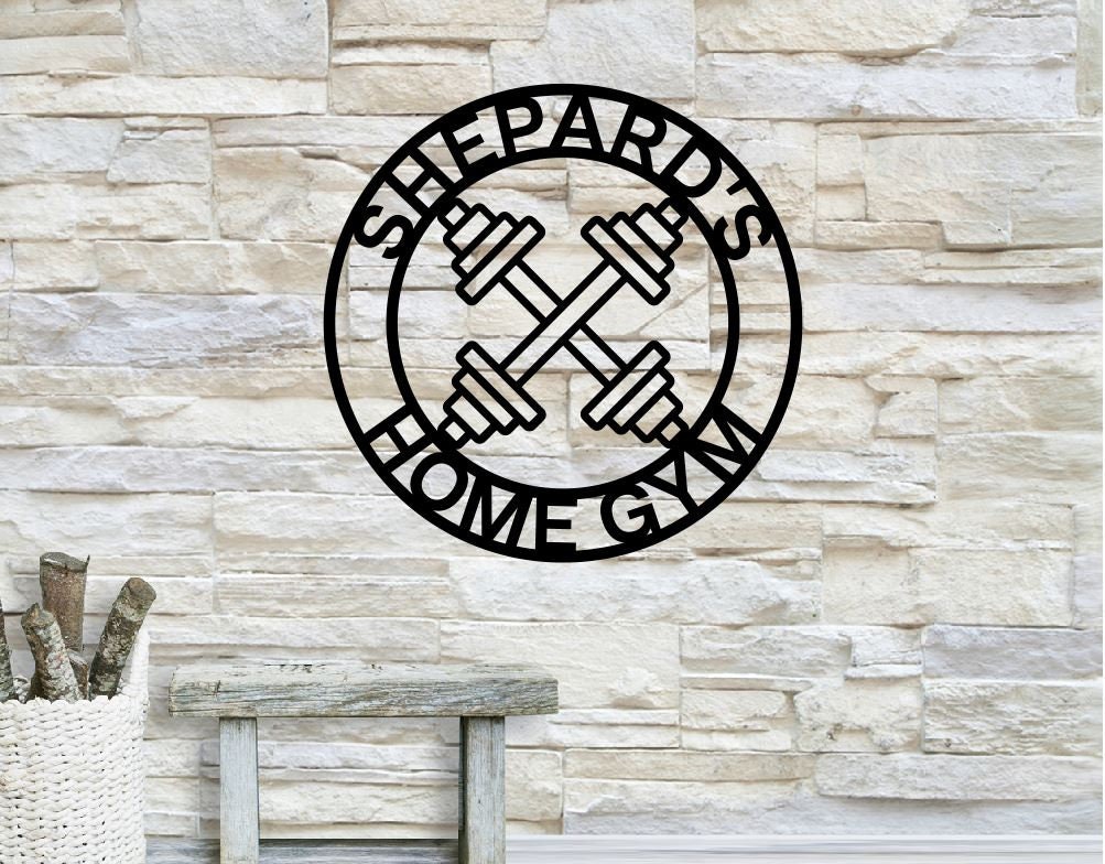 Personalized Metal Home Gym Sign / Gym Wall Decor / Metal Wall Decor ...