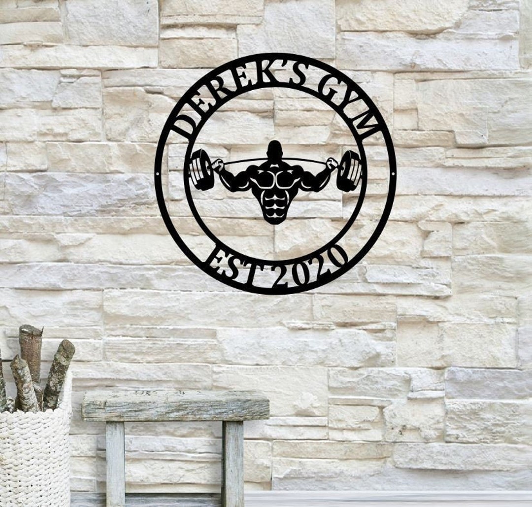 Personalized Metal Home Gym Sign / Gym Wall Decor / Metal Wall Decor ...
