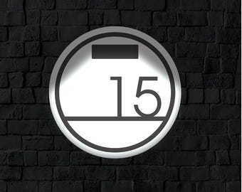 Solar LED Metal House Number Sign | Address Sign | Modern Address | Light up Address Sign | Metal Address | Address Numbers | Address Plaque