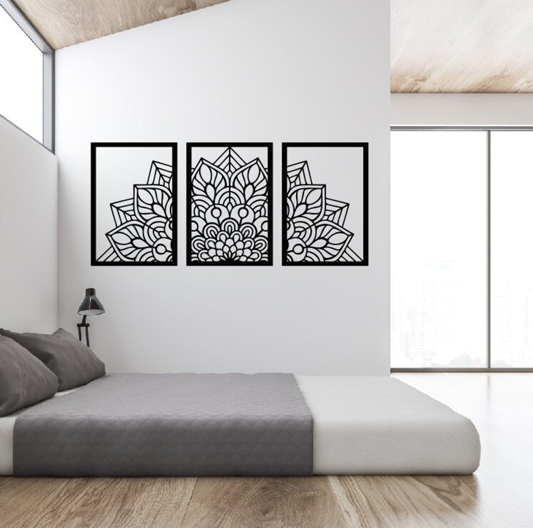 Three Piece Metal Wall Art Mandela / Metal Wall Art / 3 Piece Metal