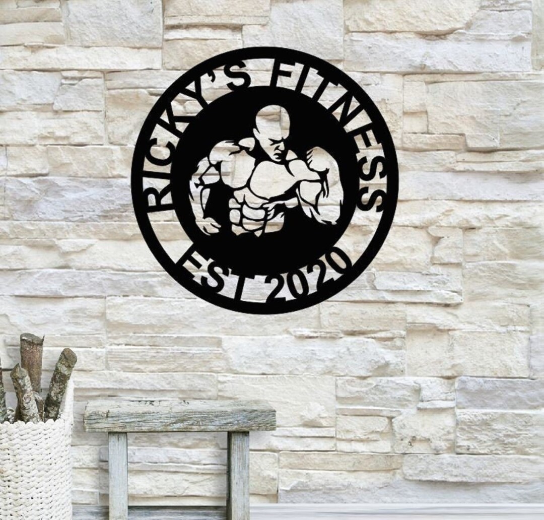 Personalized Metal Home Gym Sign / Gym Wall Decor / Metal Wall Decor ...