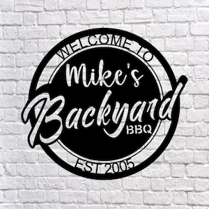 Personalized Backyard BBQ Metal Sign / Outdoor Wall Decor / Metal Wall Decor / BBQ Decor / Personalized Home Decor / Metal Wall Art