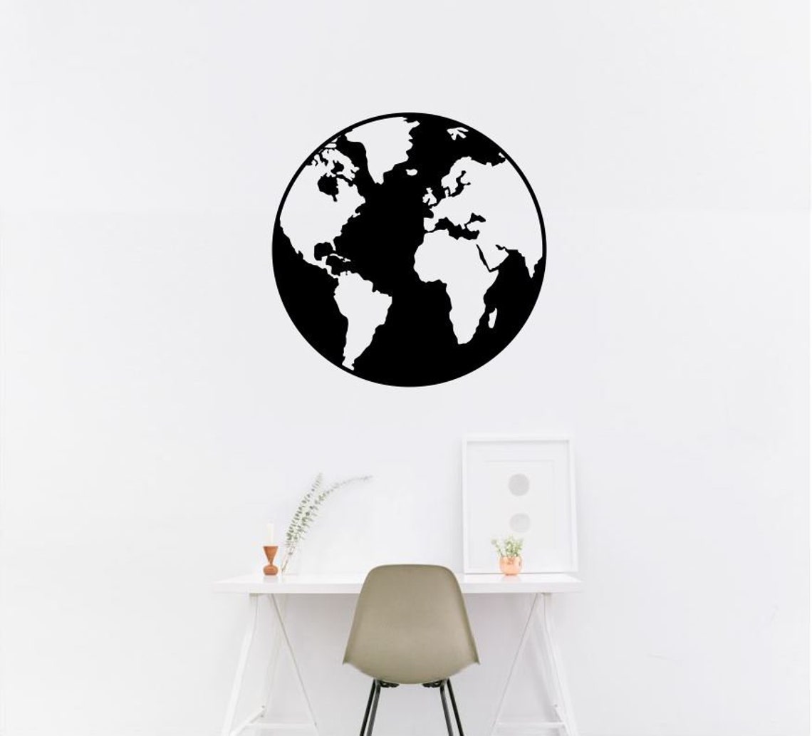 World Globe Metal Home Decor / World Wall Art / Earth Wall Art Etsy