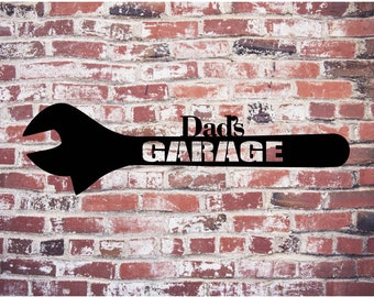 Dads Garage Wrench / Metal Home Decor / Garage Home Decor / Garage Wall Art / Dad's Garage Wall Art / 011