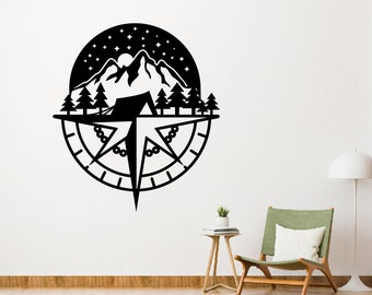 Nautical Compass Metal Wall Art / Compass Metal Sign / Modern Wall Art /  Modern Home Decor / Wall Art / Home Decor / Metal Sign