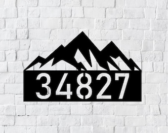 Metal Mountain House Number Sign | Mountain Address Sign | Modern Address | Art Decor Address Sign | Metal Address Sign | Address Plaque