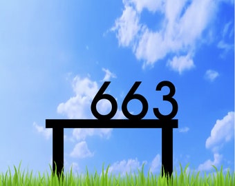 Letrero de número de casa de metal / Letrero de dirección de estaca / Letrero de dirección decorativo / Letrero de dirección moderno / Letrero de dirección de metal / Números de dirección de metal