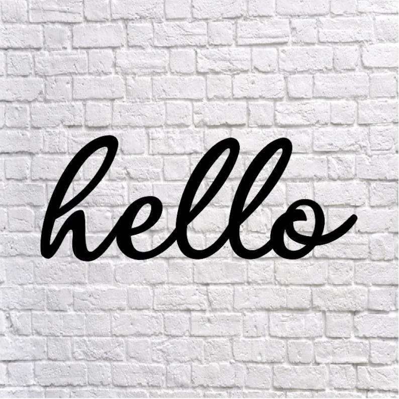 Hello Metal Wall Art / Hello Wall Decor / Metal Wall Decor / Etsy