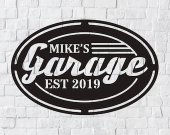 Personalized Garage Sign / Garage Metal Art  / Garage Home Decor / Father's Day Gift / Metal Wall Art
